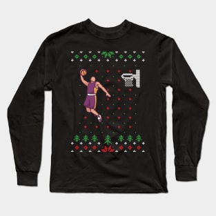 Basketball Xmas Gift Ugly Long Sleeve T-Shirt